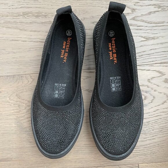 bernie mev. New York Casual Beaded Slip On Shoes Black w Subtle Sparkle Sz 40 - Picture 14 of 16